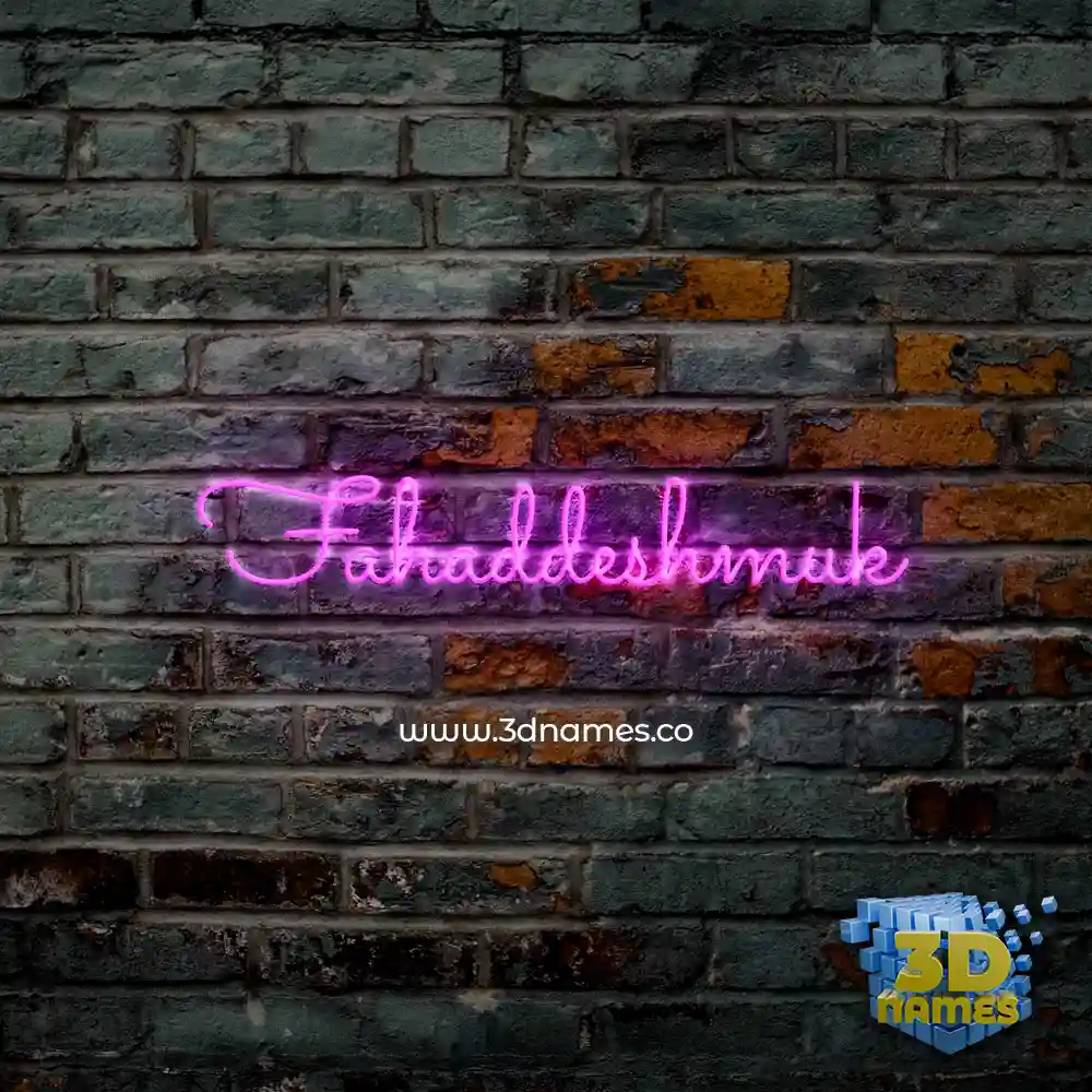 fahaddeshmuk in Pink Neon style - 3D name wallpaper