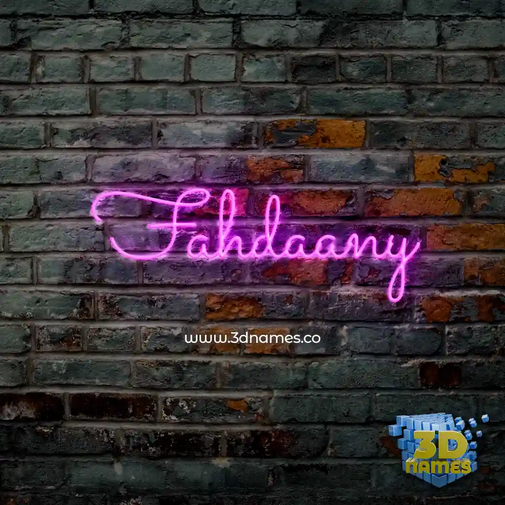 fahdaany in Pink Neon style - 3D name wallpaper