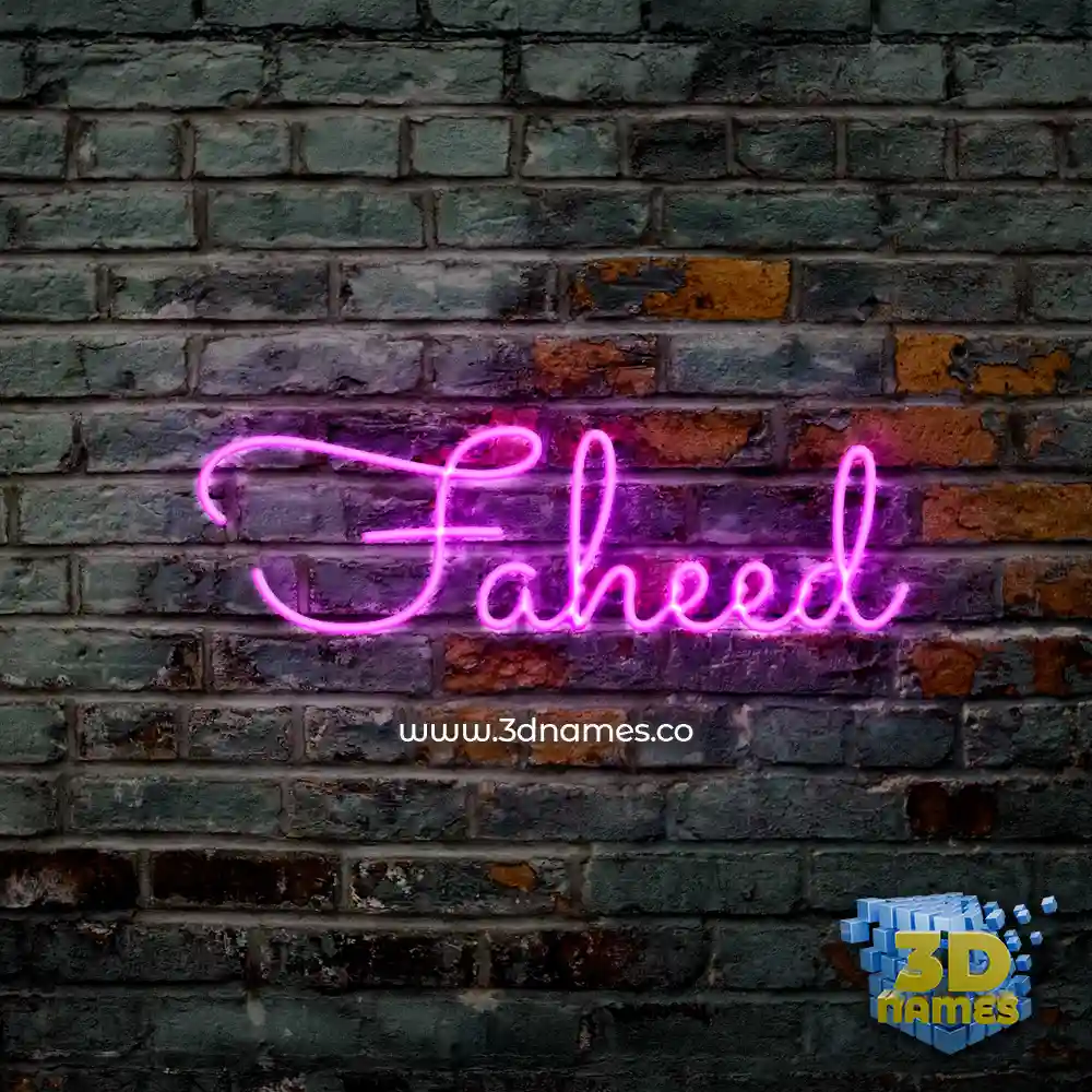 faheed in Pink Neon style - 3D name wallpaper