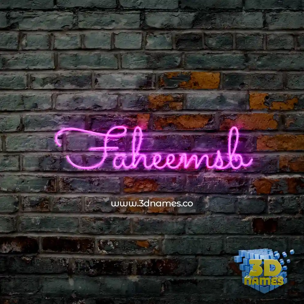 faheemsb in Pink Neon style - 3D name wallpaper