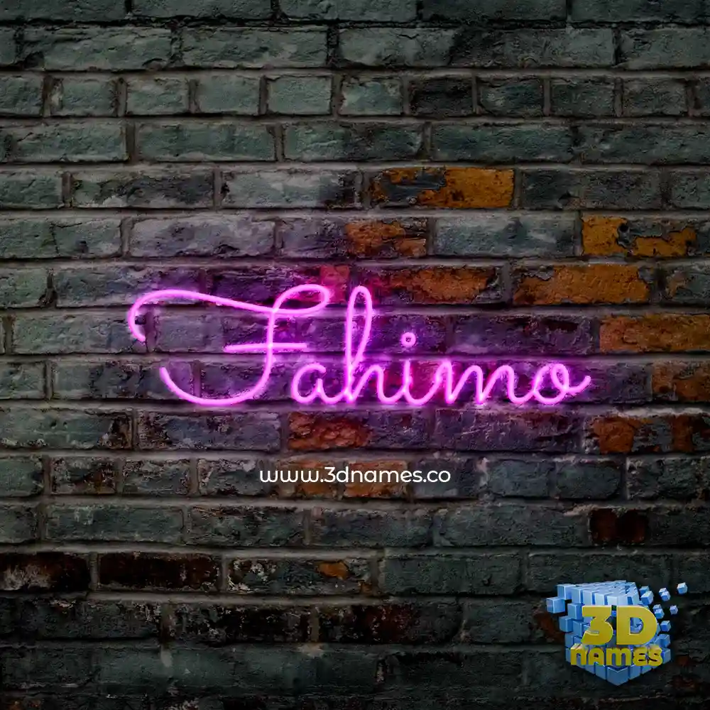 fahimo in Pink Neon style - 3D name wallpaper