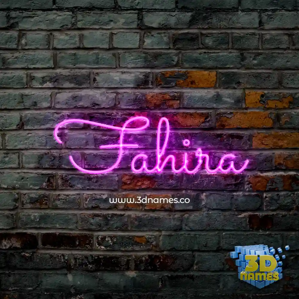 fahira in Pink Neon style - 3D name wallpaper