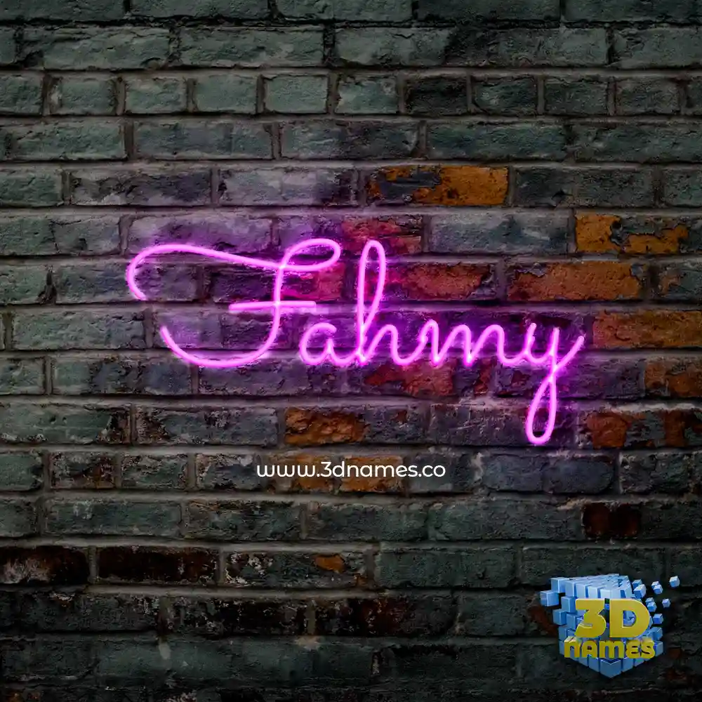fahmy in Pink Neon style - 3D name wallpaper