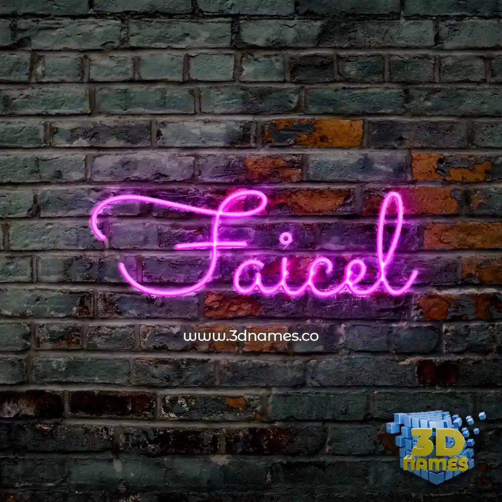 faicel in Pink Neon style - 3D name wallpaper