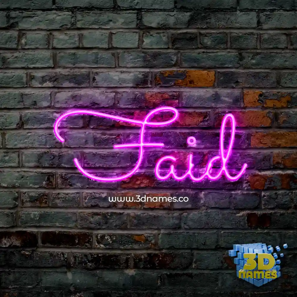 faid in Pink Neon style - 3D name wallpaper