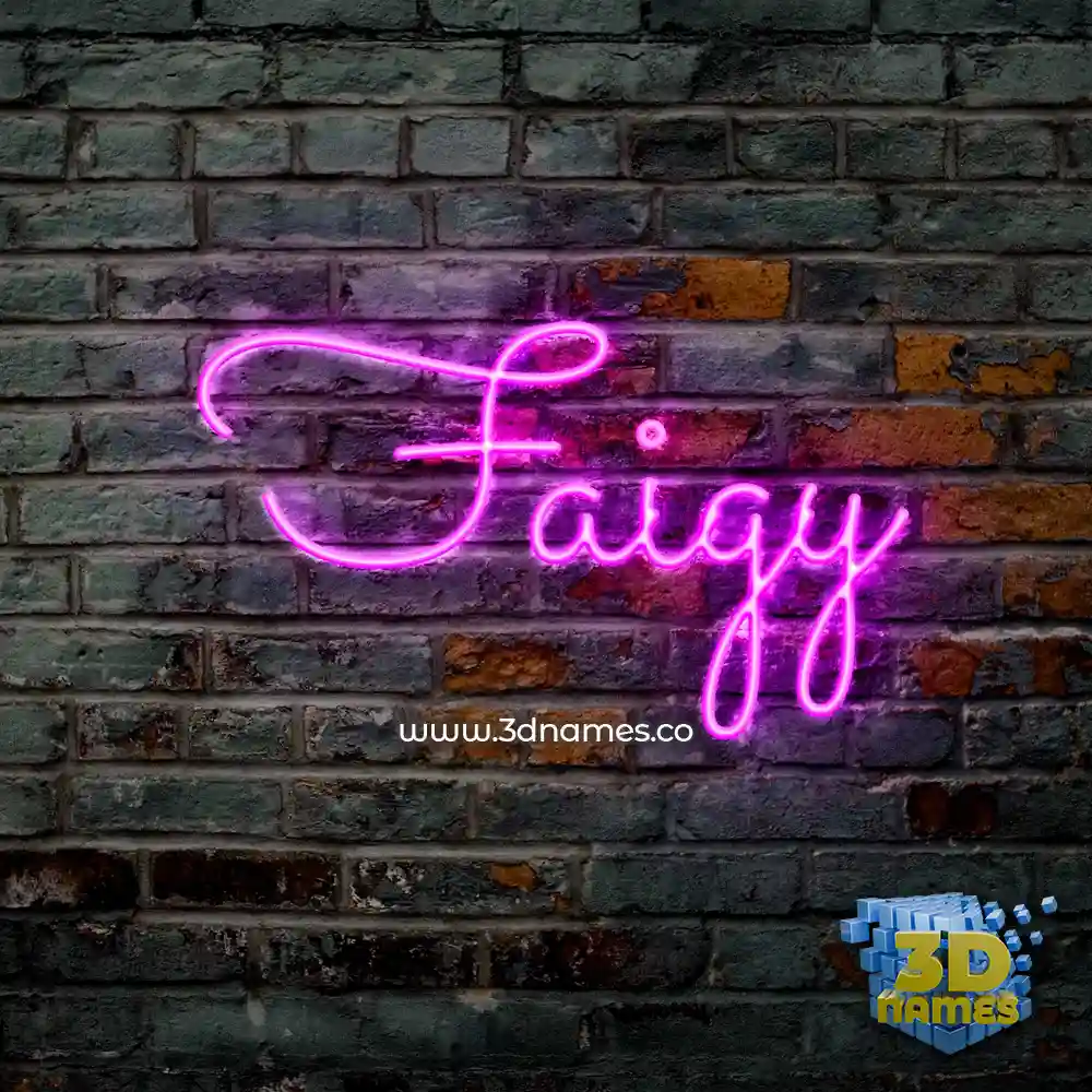 faigy in Pink Neon style - 3D name wallpaper