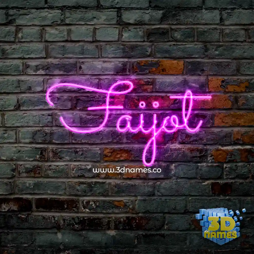 faijot in Pink Neon style - 3D name wallpaper
