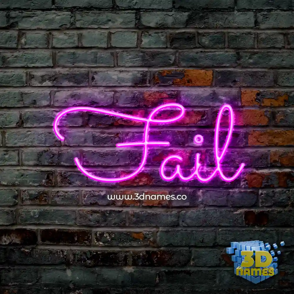 fail in Pink Neon style - 3D name wallpaper
