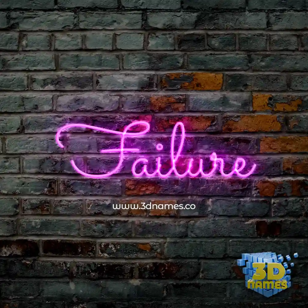 failure in Pink Neon style - 3D name wallpaper