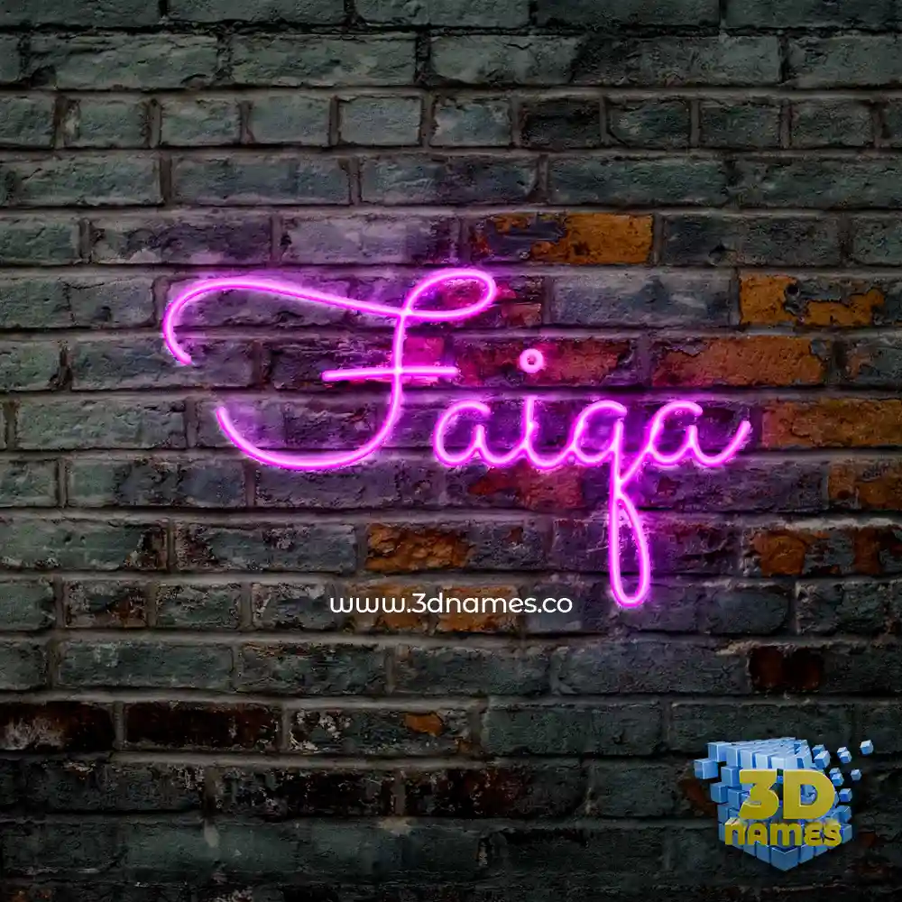 faiqa in Pink Neon style - 3D name wallpaper