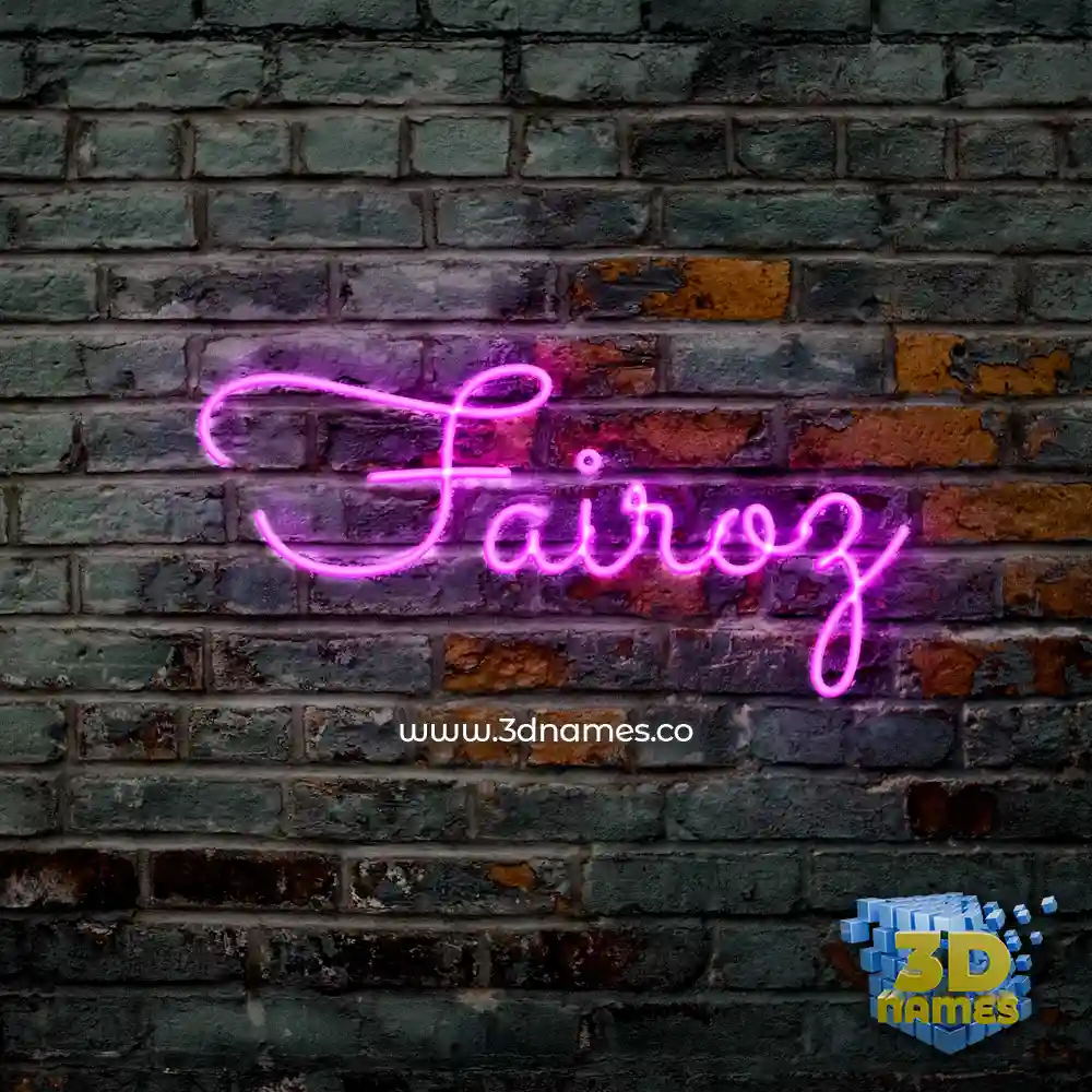 fairoz in Pink Neon style - 3D name wallpaper