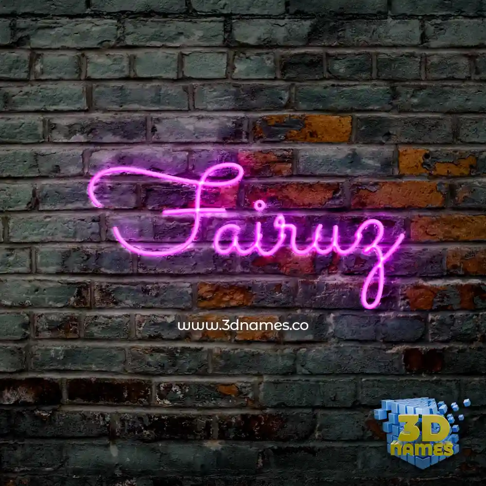 fairuz in Pink Neon style - 3D name wallpaper