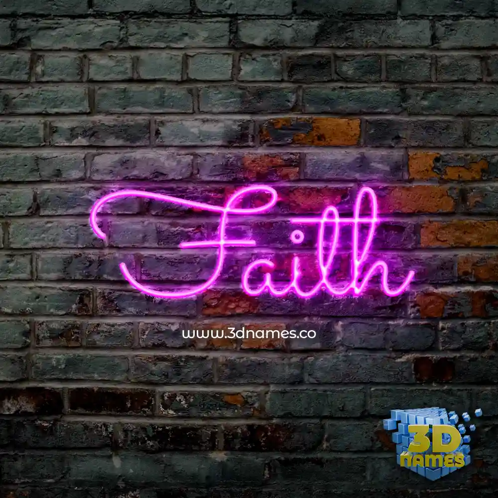 faith in Pink Neon style - 3D name wallpaper