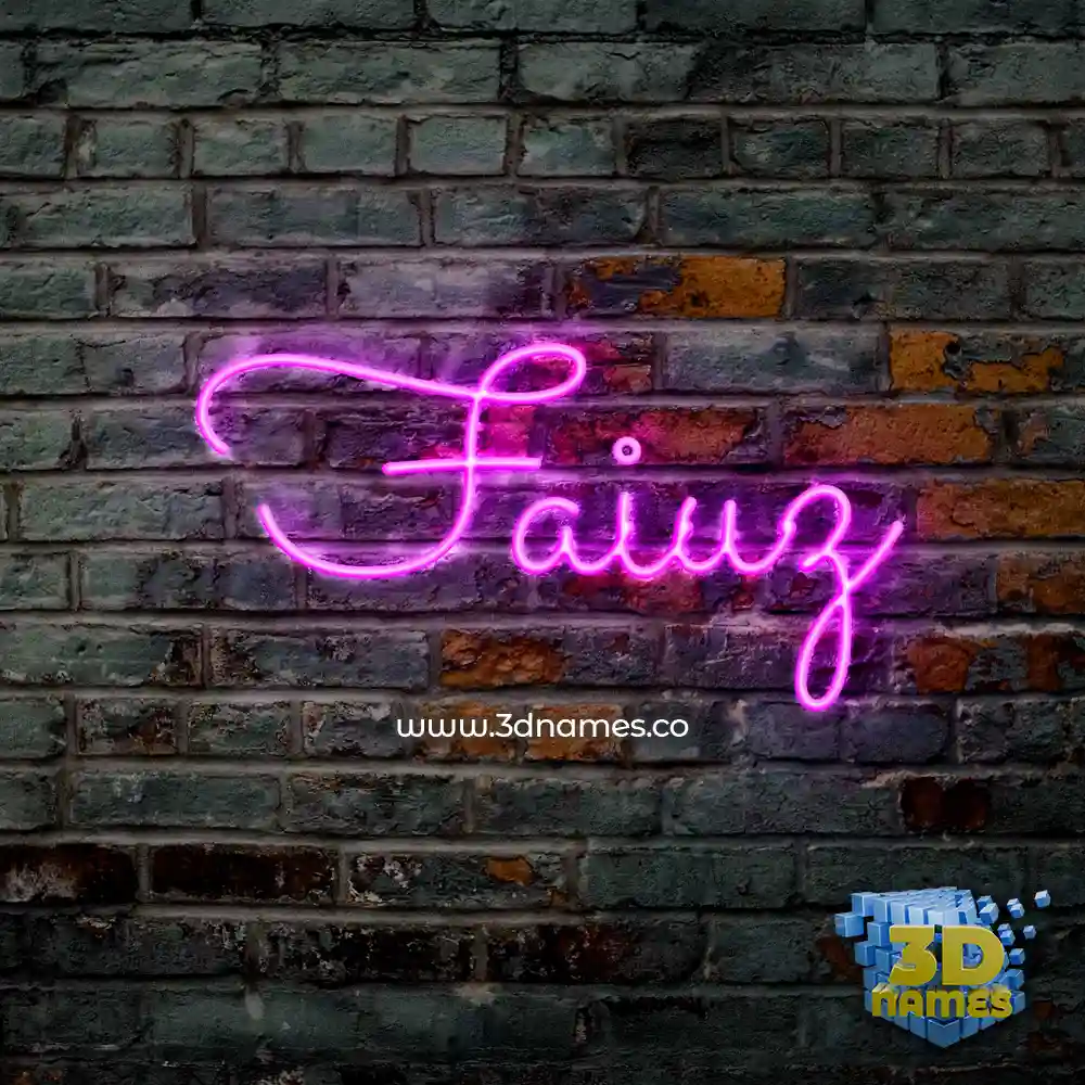 faiuz in Pink Neon style - 3D name wallpaper