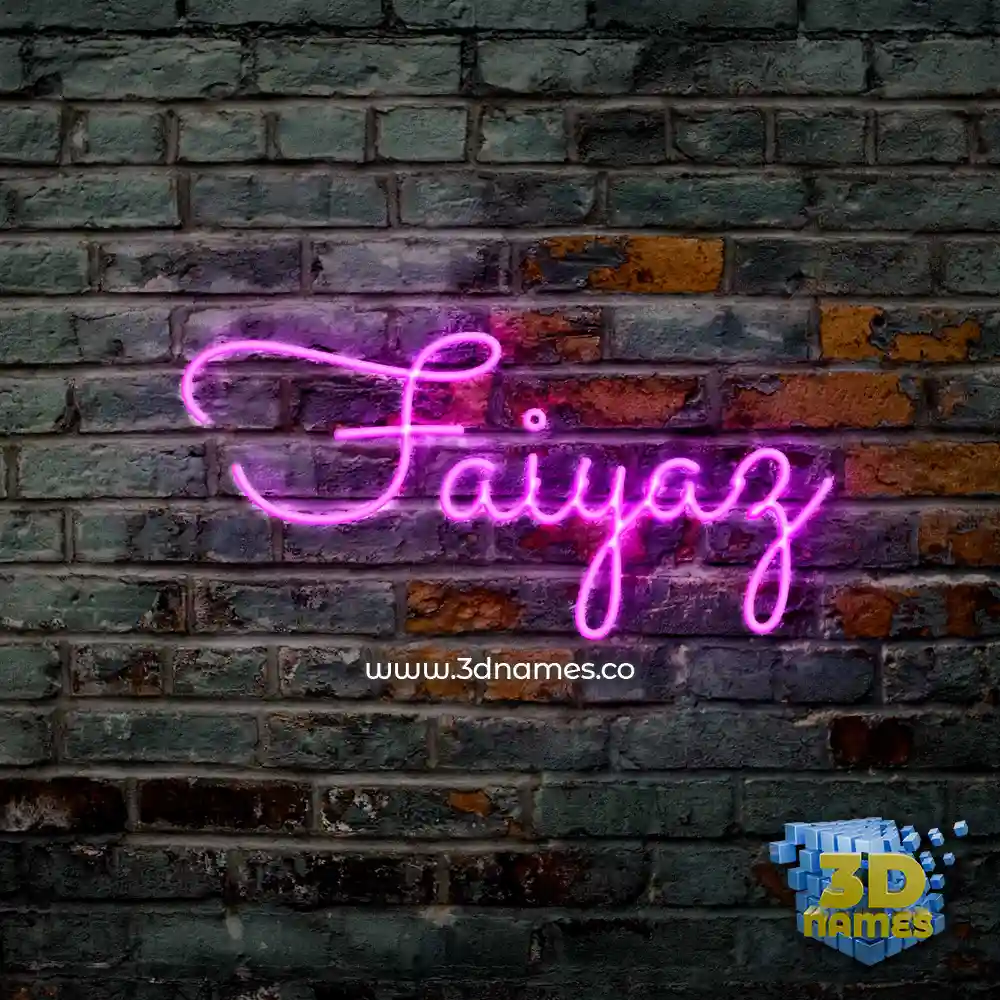 faiyaz in Pink Neon style - 3D name wallpaper