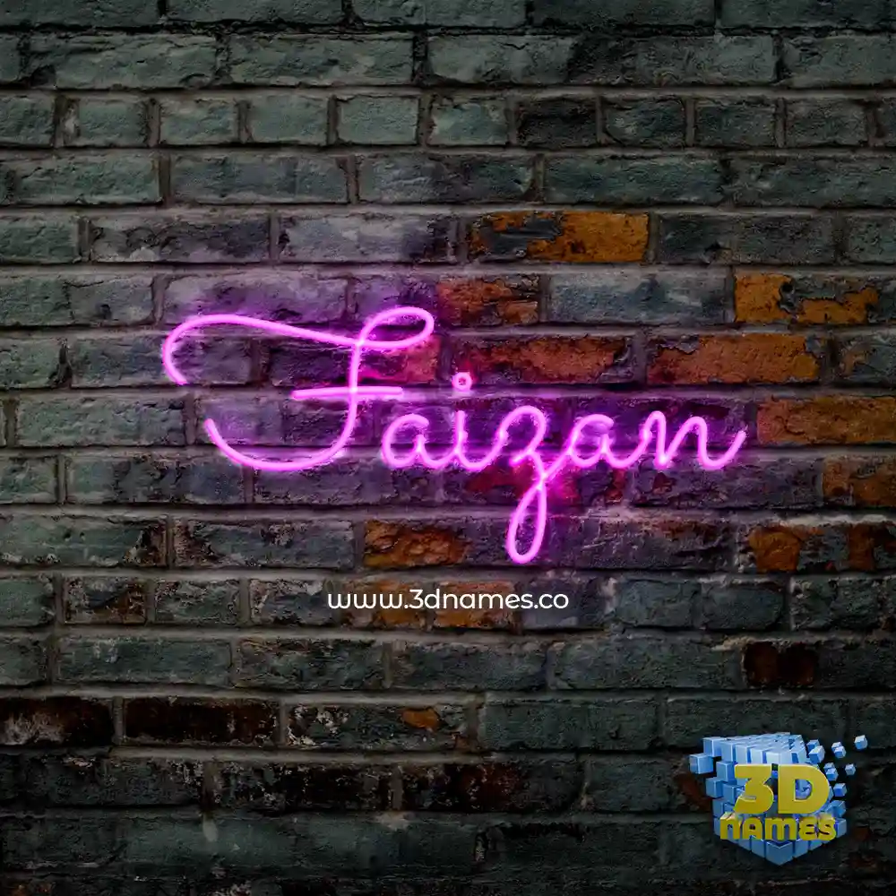 faizan in Pink Neon style - 3D name wallpaper