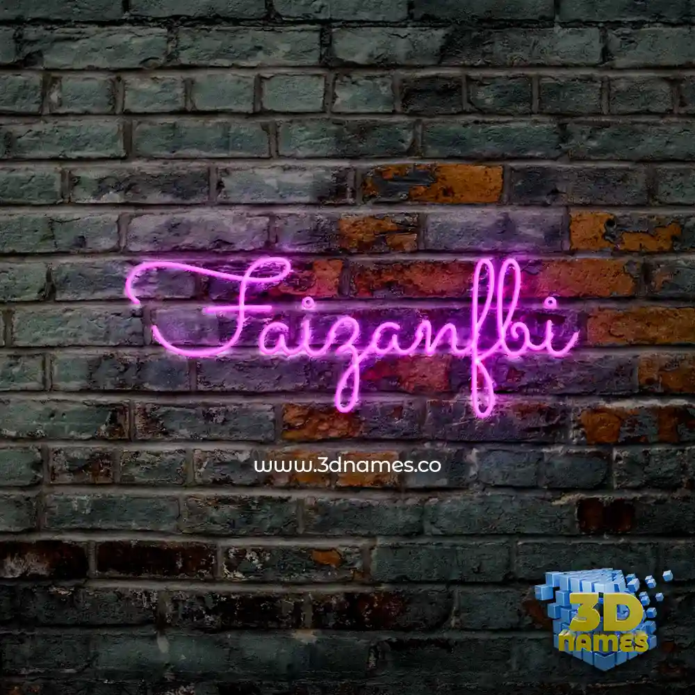 faizanfbi in Pink Neon style - 3D name wallpaper
