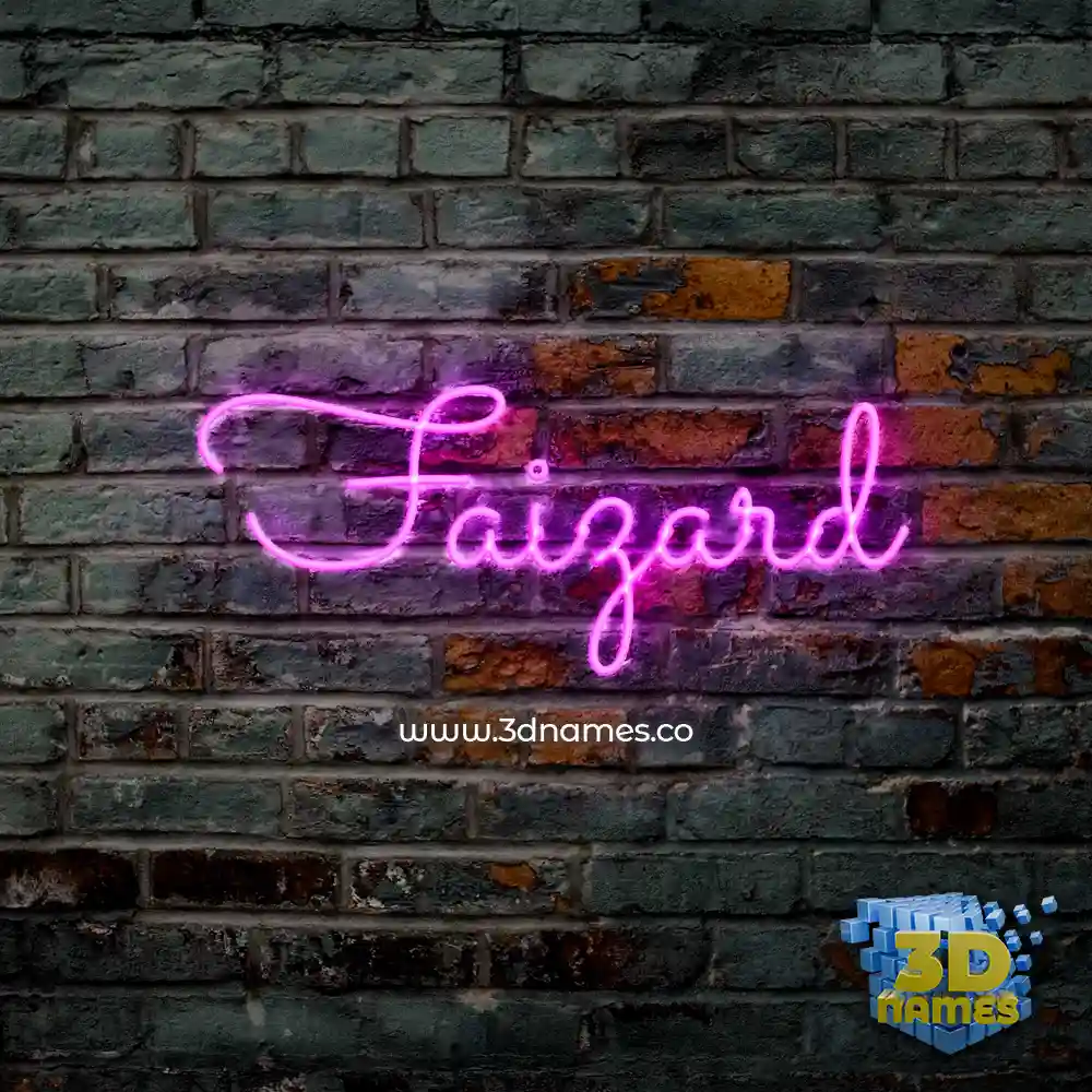 faizard in Pink Neon style - 3D name wallpaper