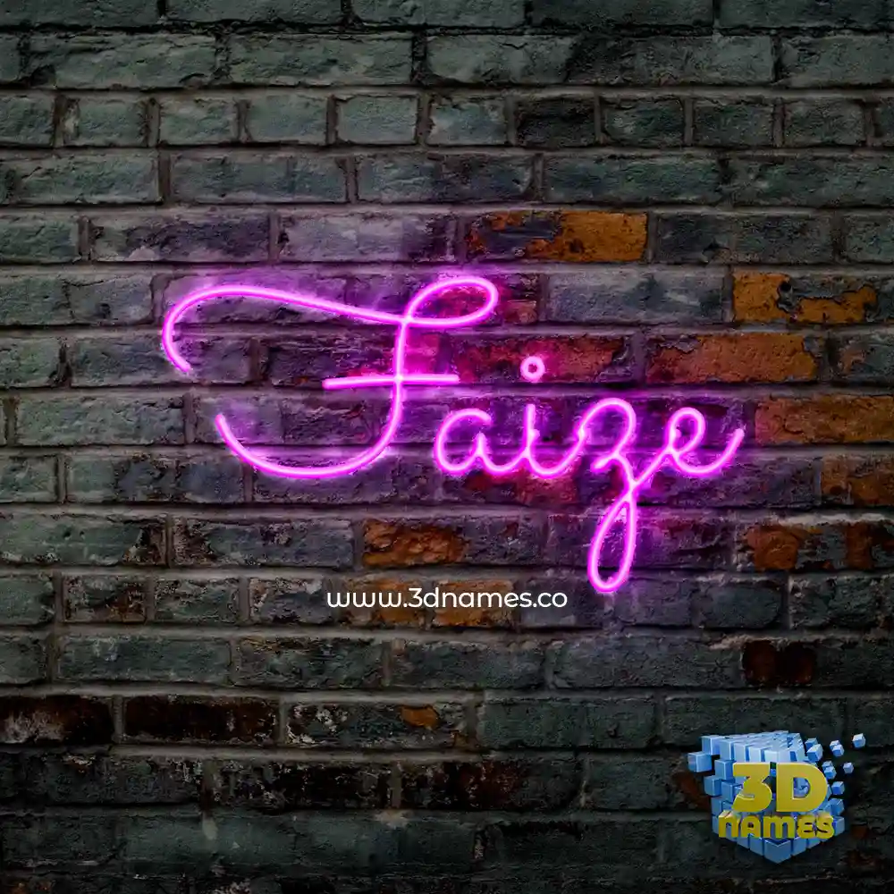 faize in Pink Neon style - 3D name wallpaper