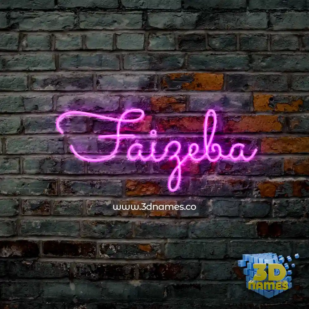 faizeba in Pink Neon style - 3D name wallpaper