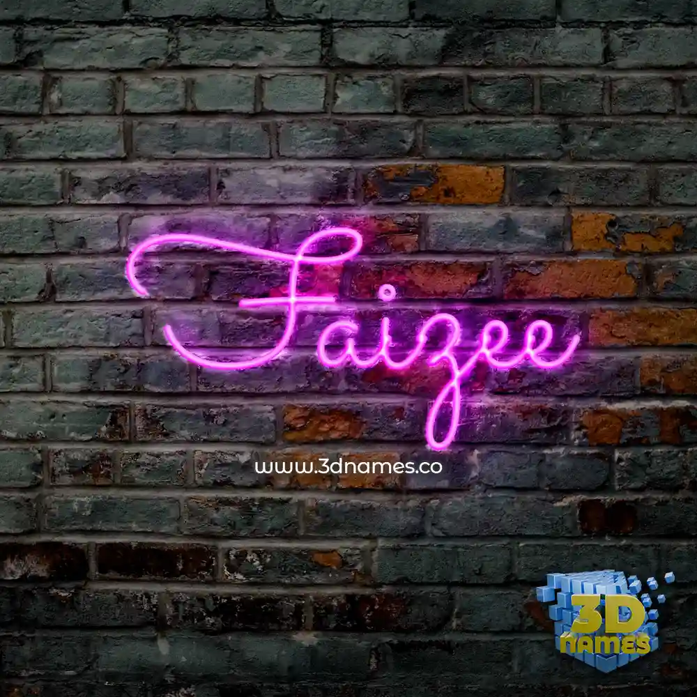 faizee in Pink Neon style - 3D name wallpaper