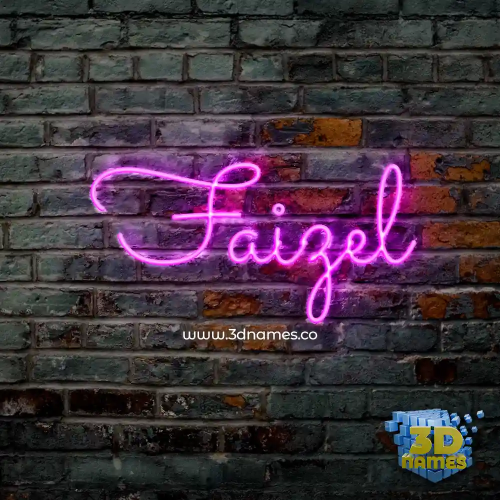 faizel in Pink Neon style - 3D name wallpaper