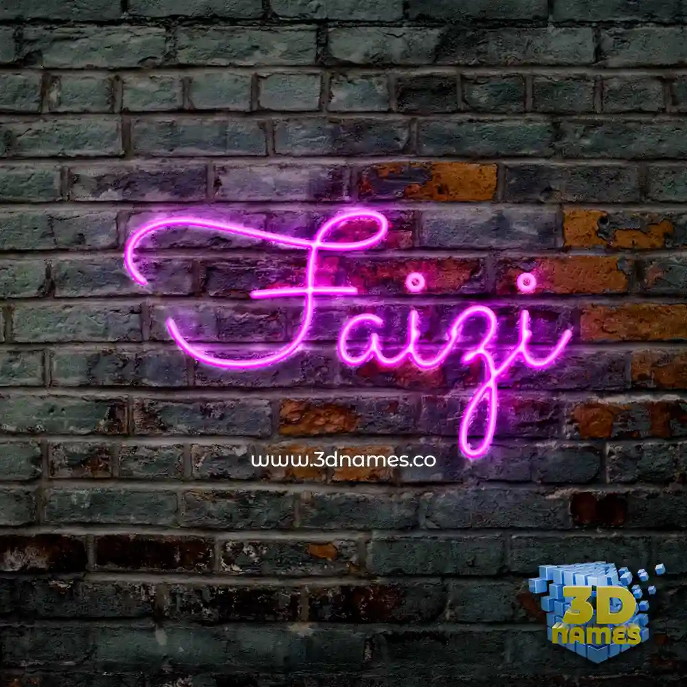 faizi in Pink Neon style - 3D name wallpaper