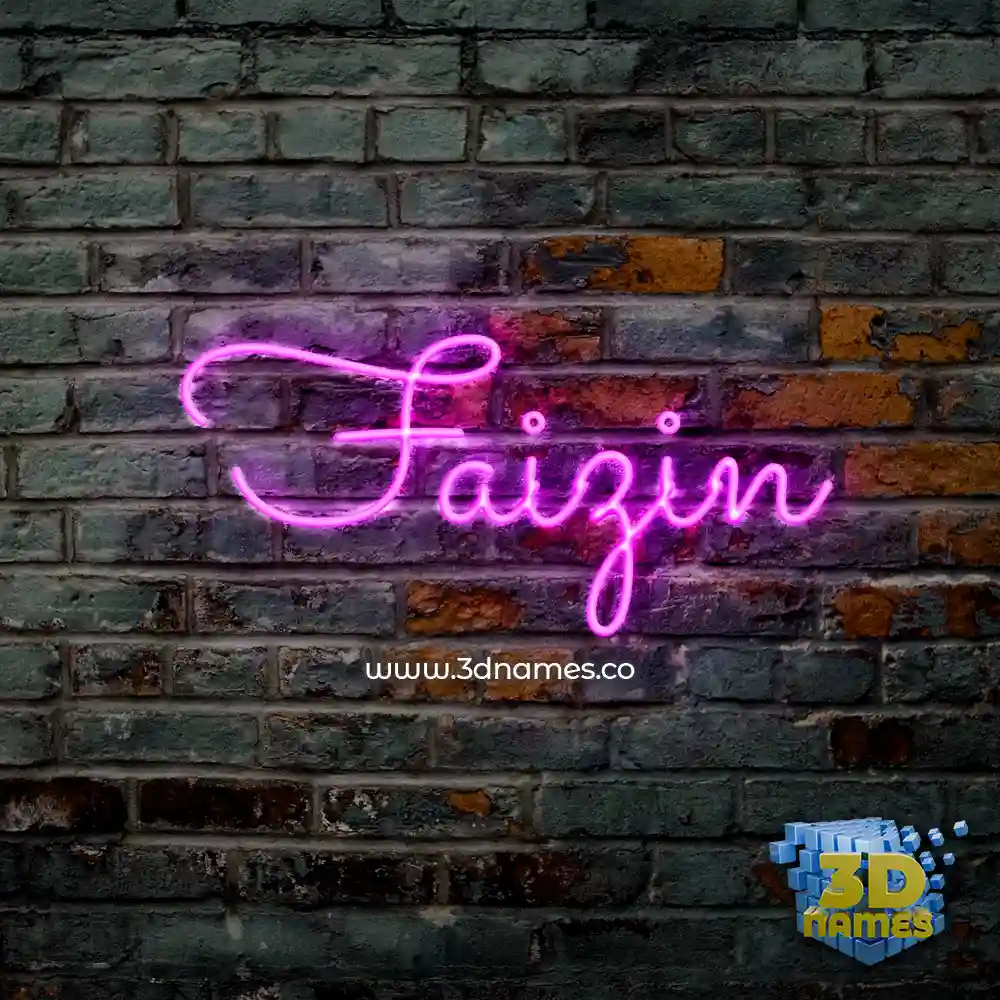 faizin in Pink Neon style - 3D name wallpaper