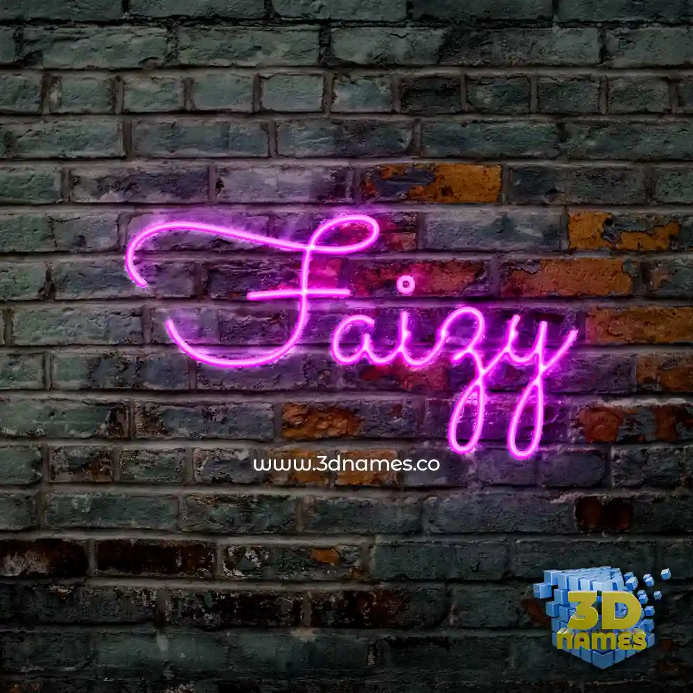 faizy in Pink Neon style - 3D name wallpaper