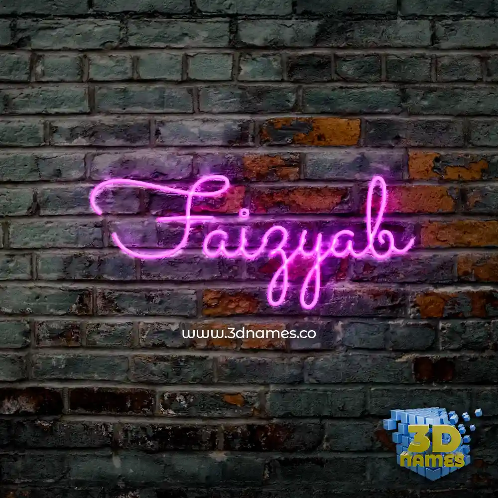 faizyab in Pink Neon style - 3D name wallpaper
