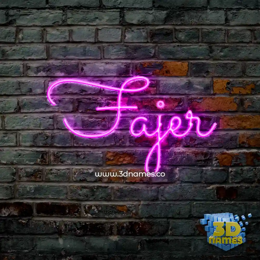 fajer in Pink Neon style - 3D name wallpaper