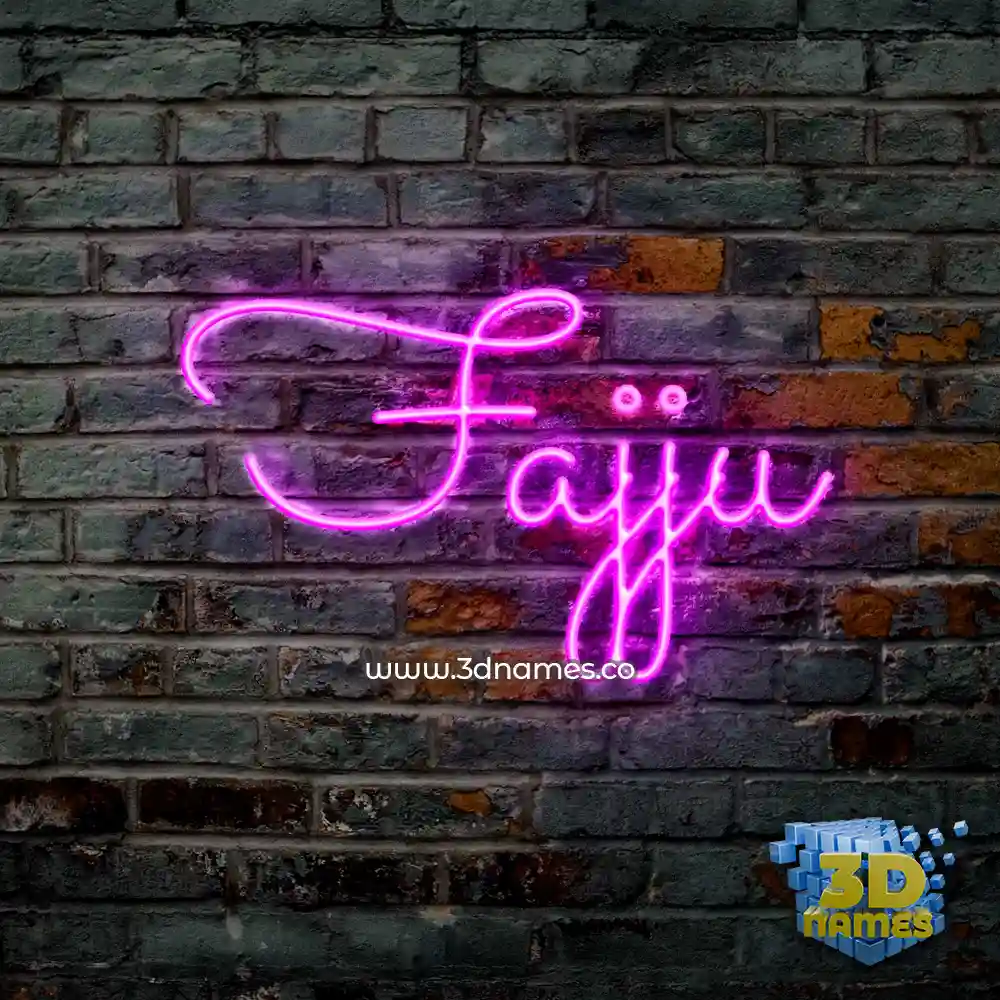 fajju in Pink Neon style - 3D name wallpaper