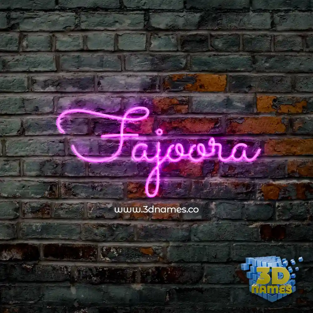 fajoora in Pink Neon style - 3D name wallpaper