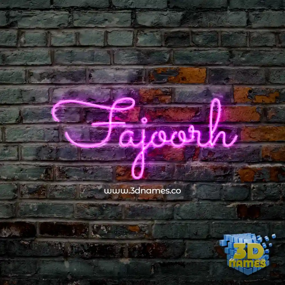 fajoorh in Pink Neon style - 3D name wallpaper