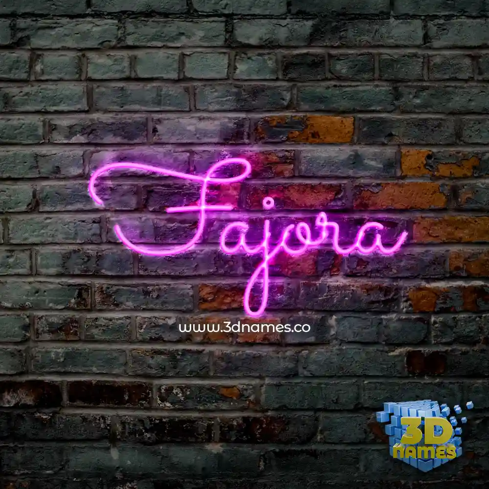 fajora in Pink Neon style - 3D name wallpaper