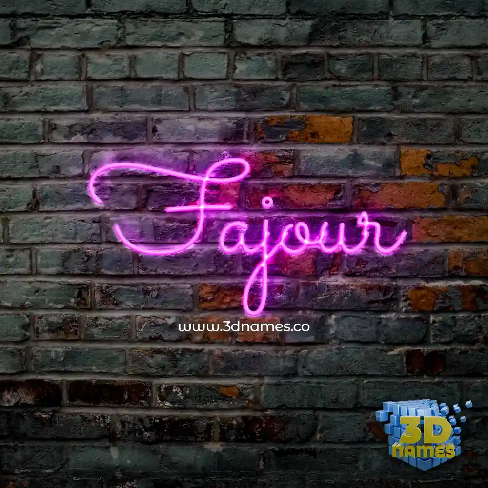 fajour in Pink Neon style - 3D name wallpaper
