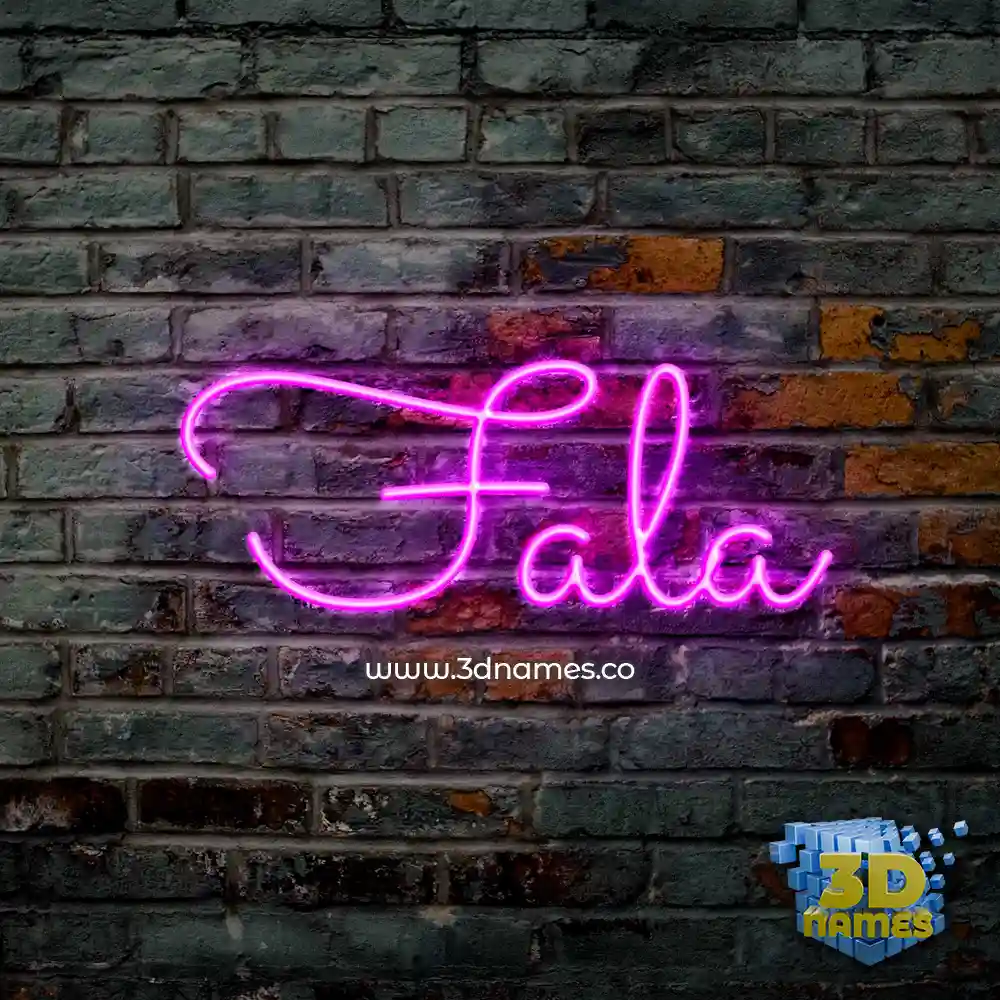 fala in Pink Neon style - 3D name wallpaper