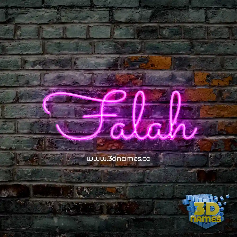 falah in Pink Neon style - 3D name wallpaper