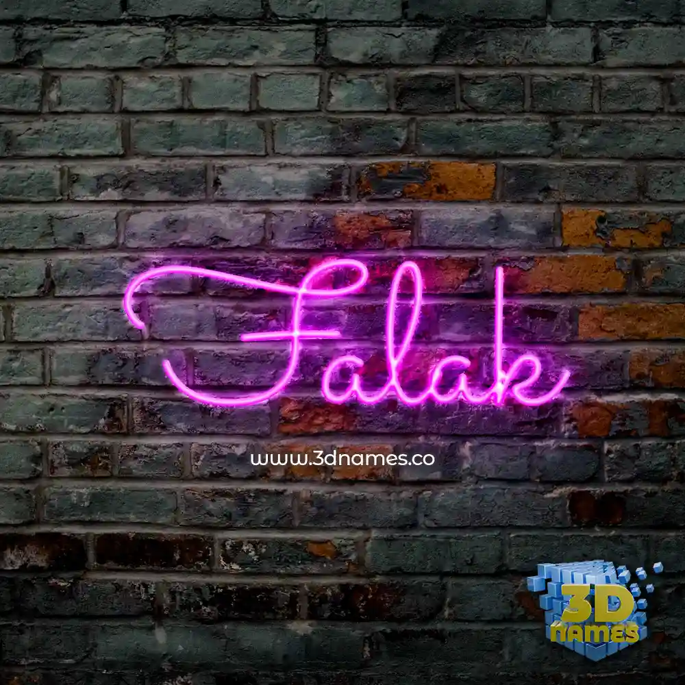 falak in Pink Neon style - 3D name wallpaper