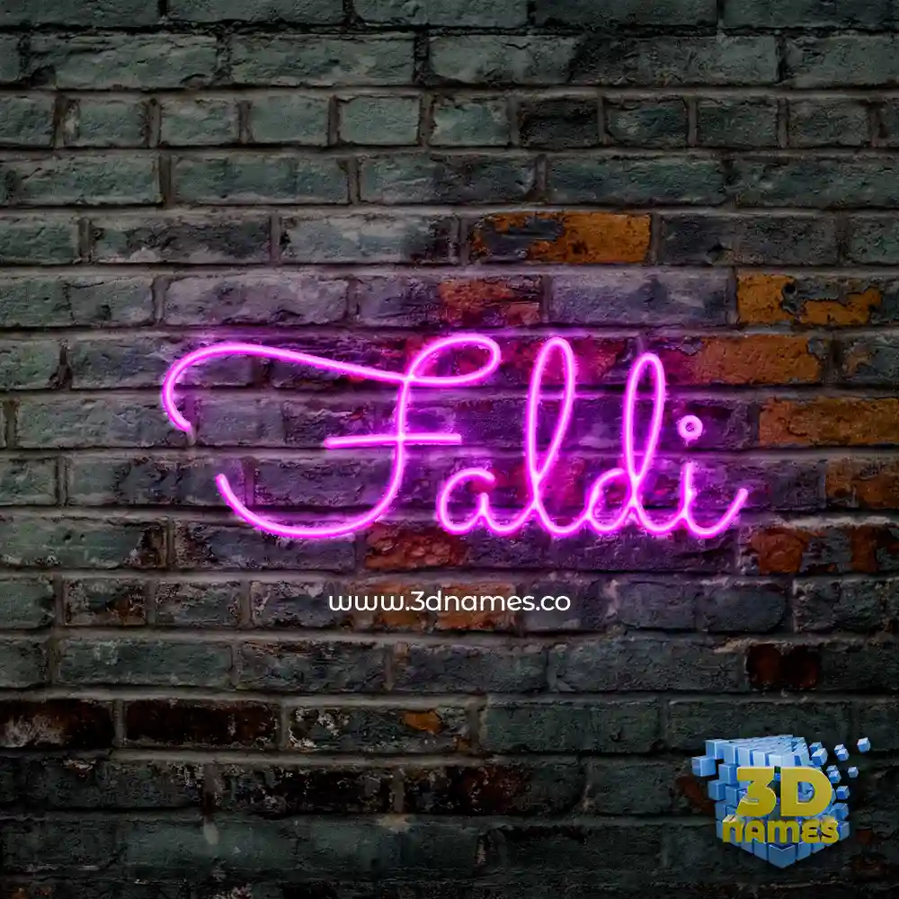 faldi in Pink Neon style - 3D name wallpaper