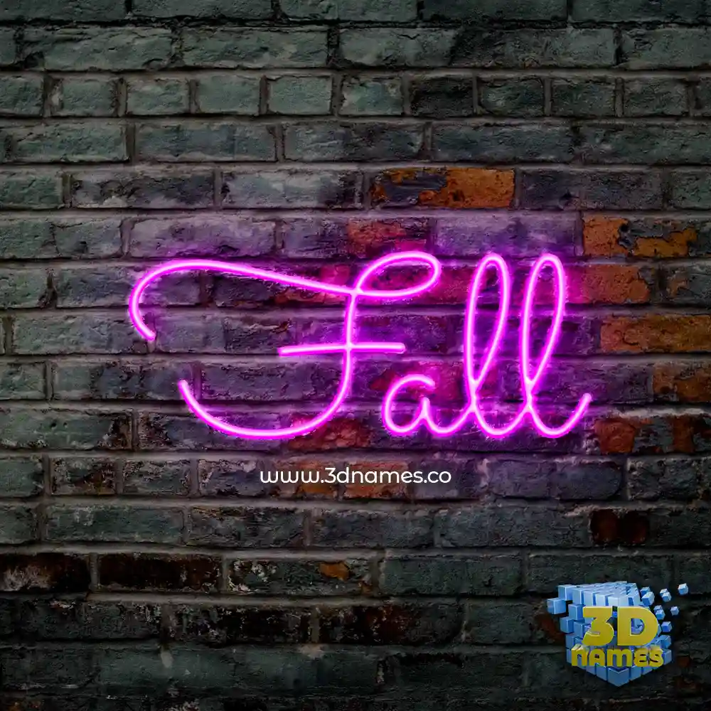 fall in Pink Neon style - 3D name wallpaper
