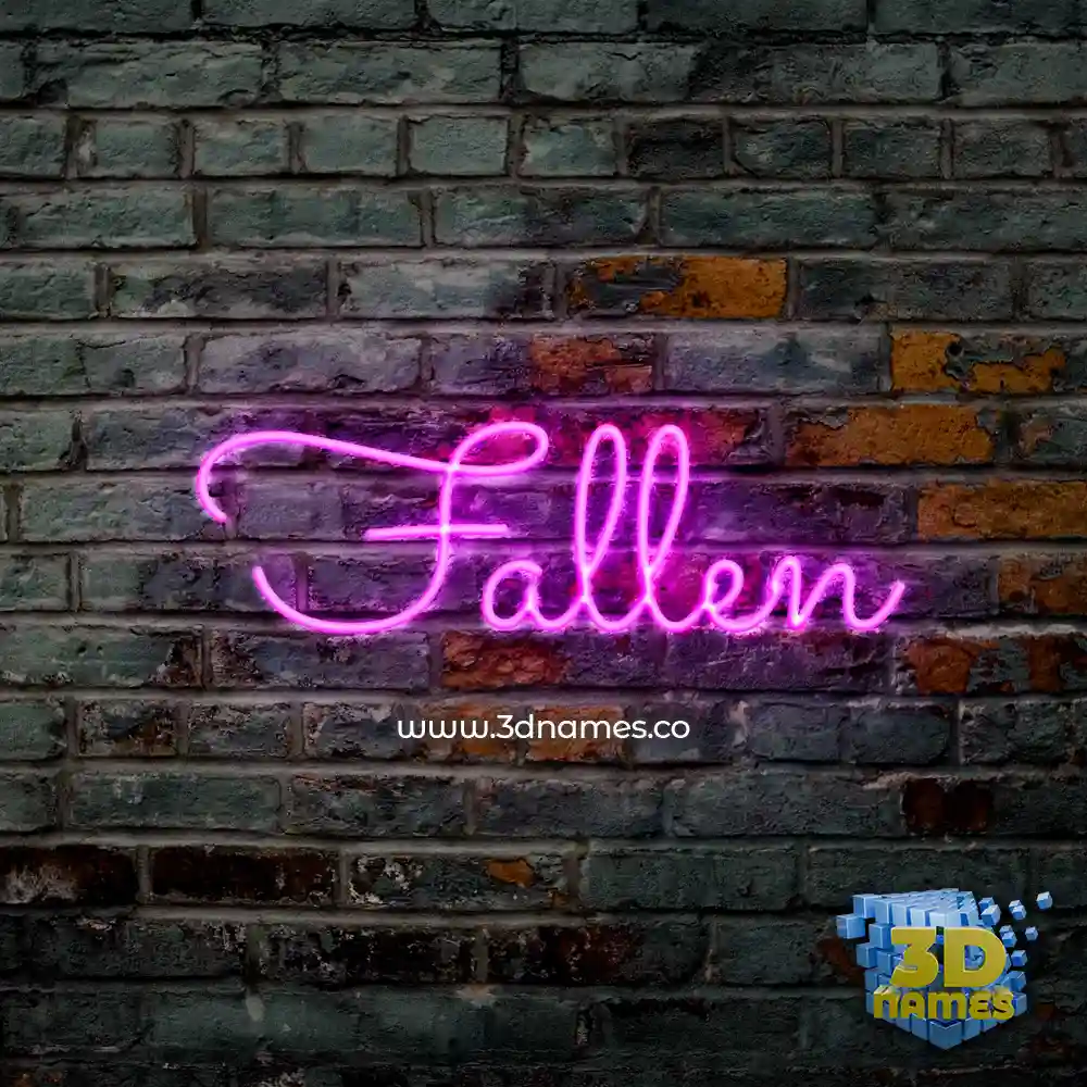 fallen in Pink Neon style - 3D name wallpaper