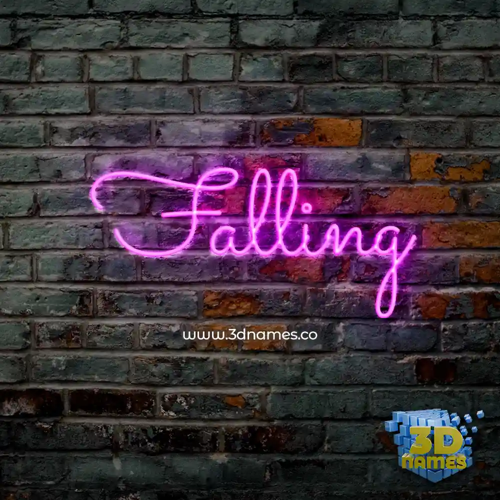 falling in Pink Neon style - 3D name wallpaper