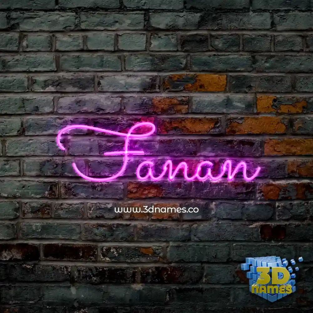fanan in Pink Neon style - 3D name wallpaper