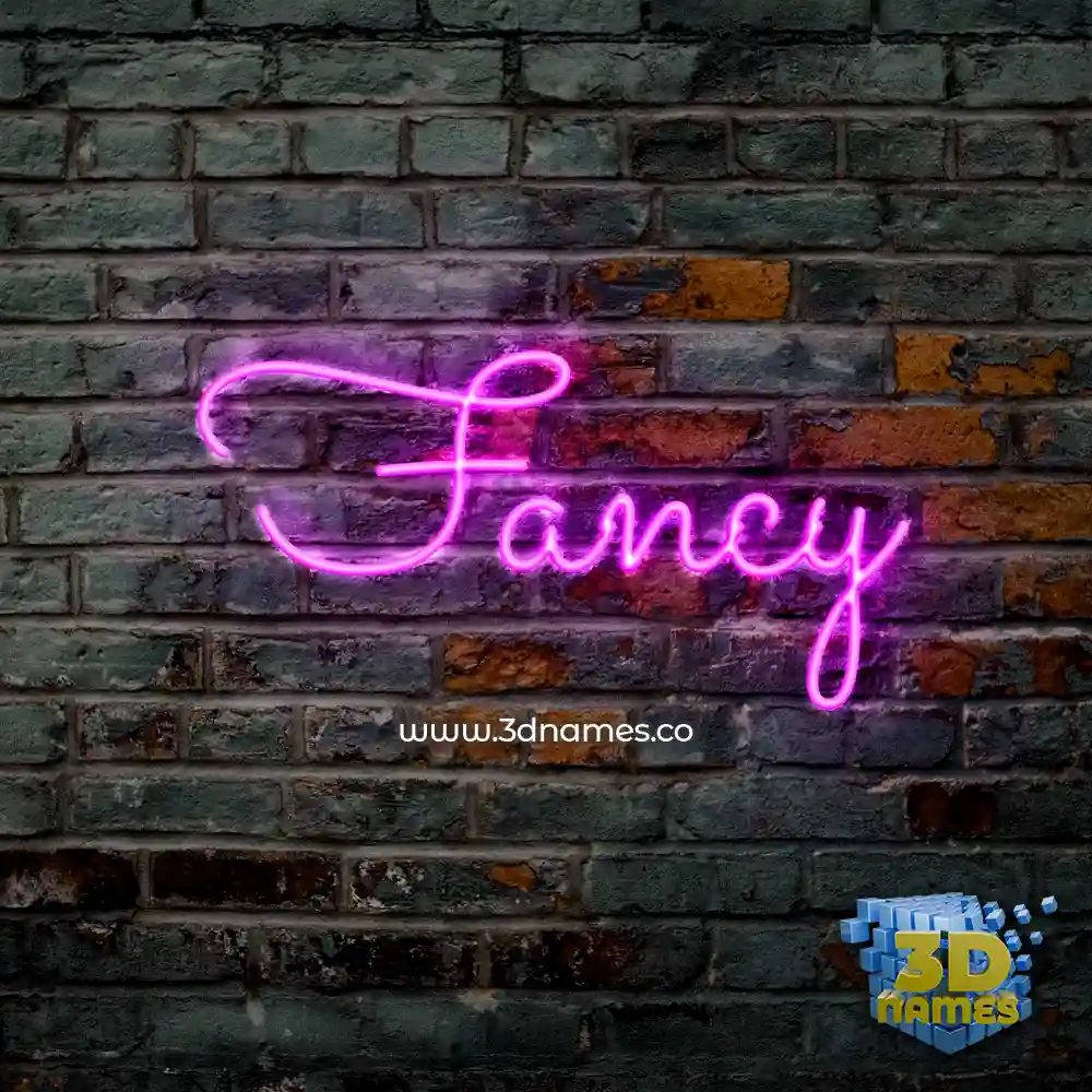 fancy in Pink Neon style - 3D name wallpaper