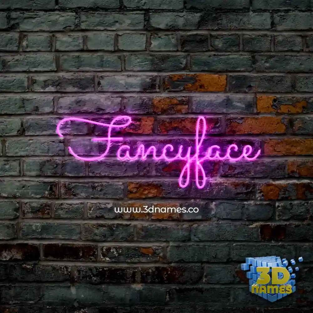 fancyface in Pink Neon style - 3D name wallpaper