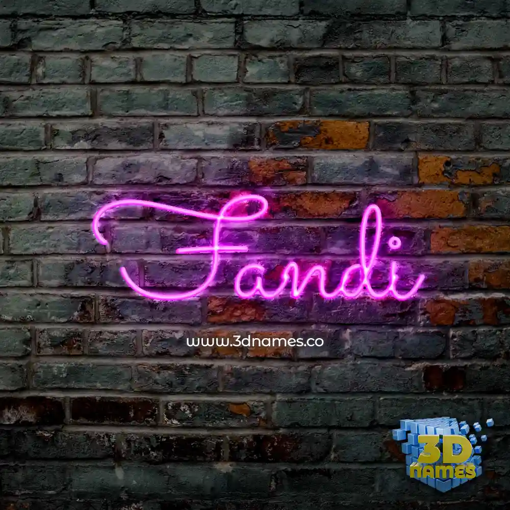 fandi in Pink Neon style - 3D name wallpaper