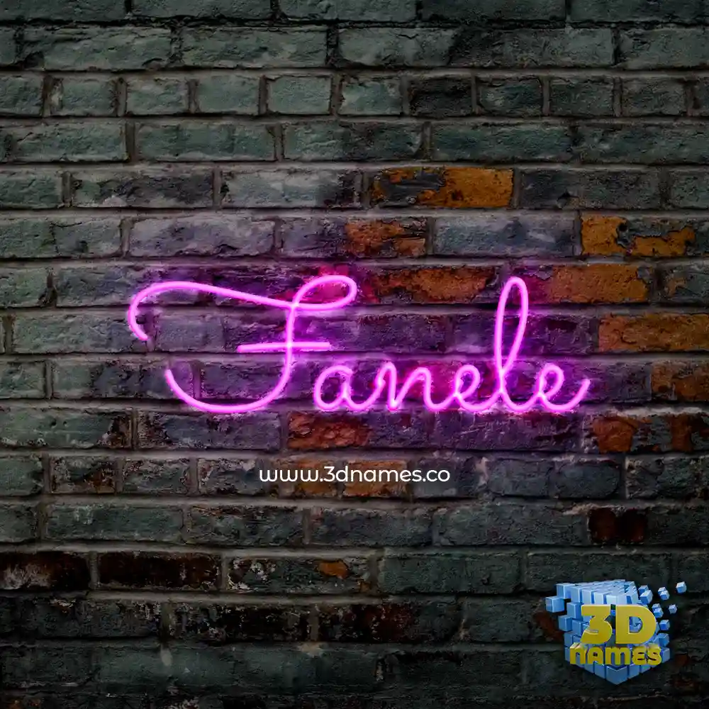 fanele in Pink Neon style - 3D name wallpaper