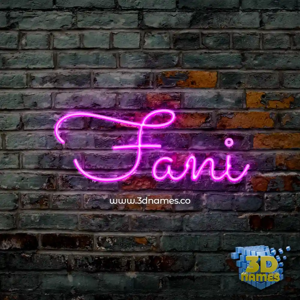 fani in Pink Neon style - 3D name wallpaper