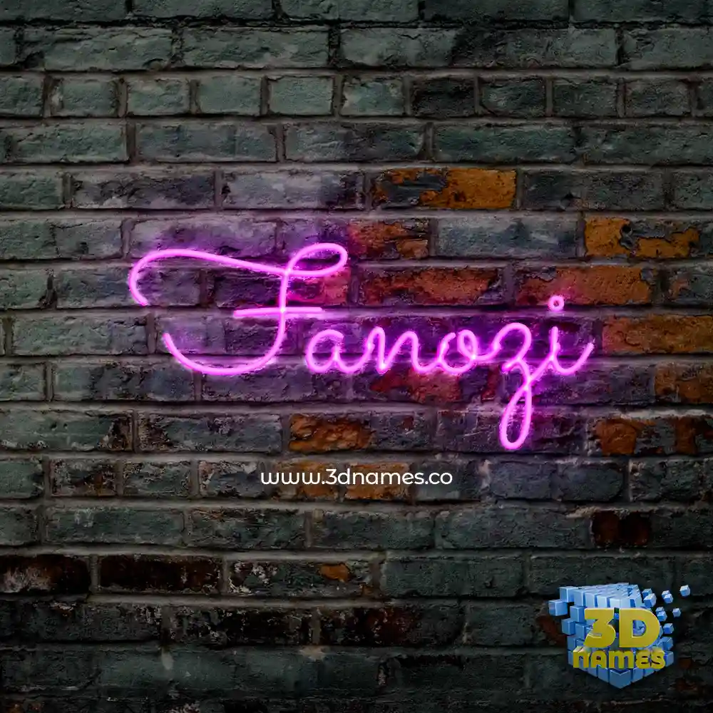 fanozi in Pink Neon style - 3D name wallpaper